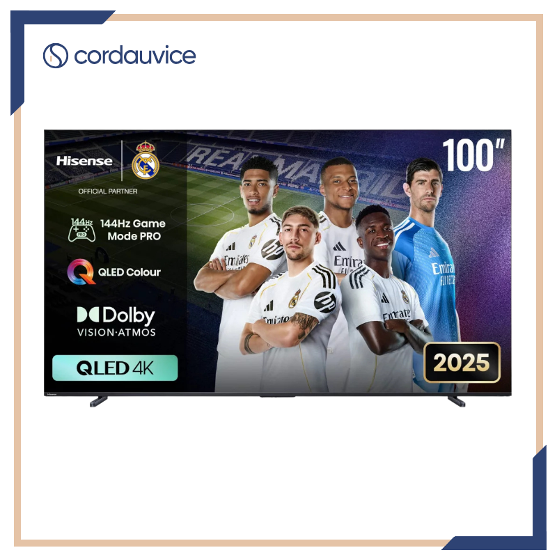 Hisense TV 100" - TV Connectée VIDAA - Écran QLED 4K Sans Bordure